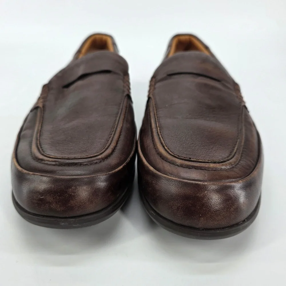 Ariat Two24 Penny Loafers Brown Leather Slip On‎ Shoes Moccasin Preppy Mens sz 8